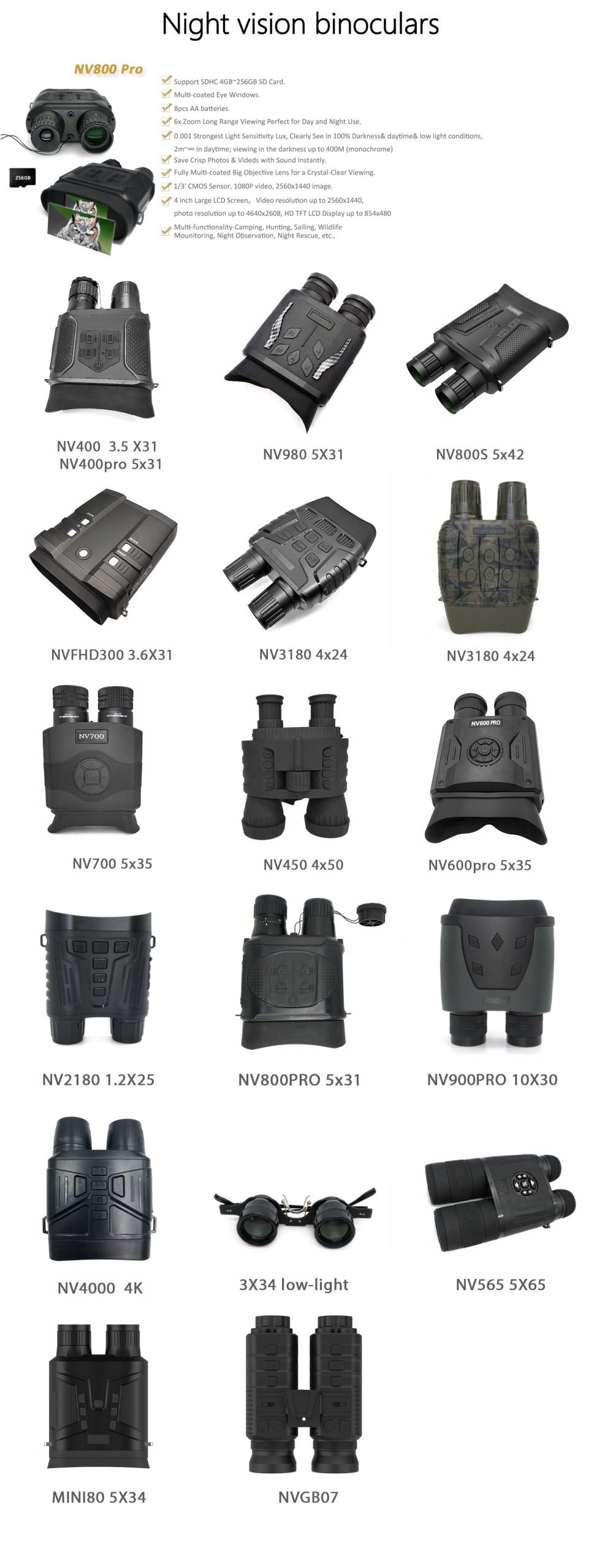 Night vision binoculars