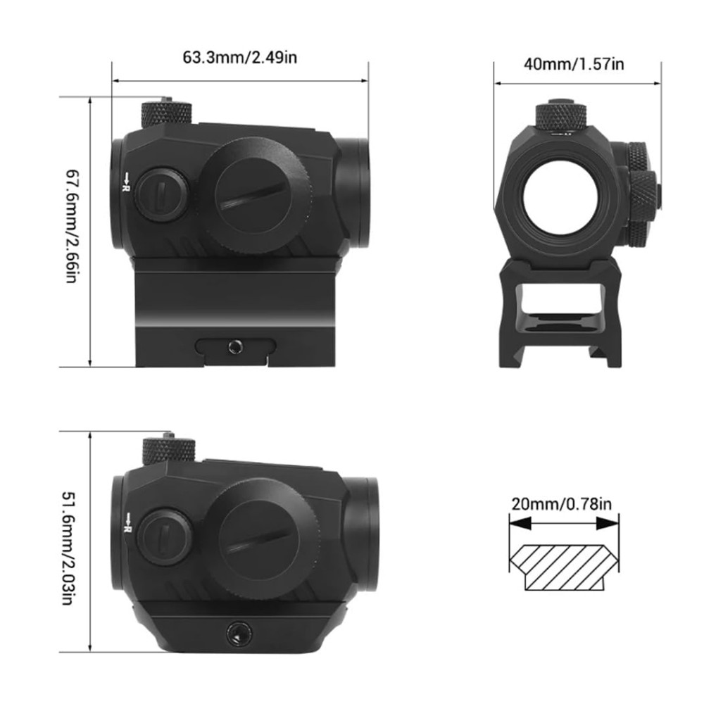 Q3 Red Green Dot Optic Sight Scope